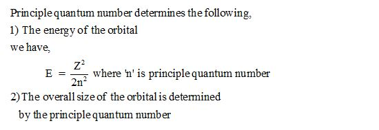 What does the principal quantum number determine? select all that apply.