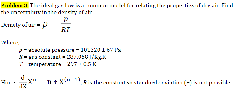Density from ideal gas law
