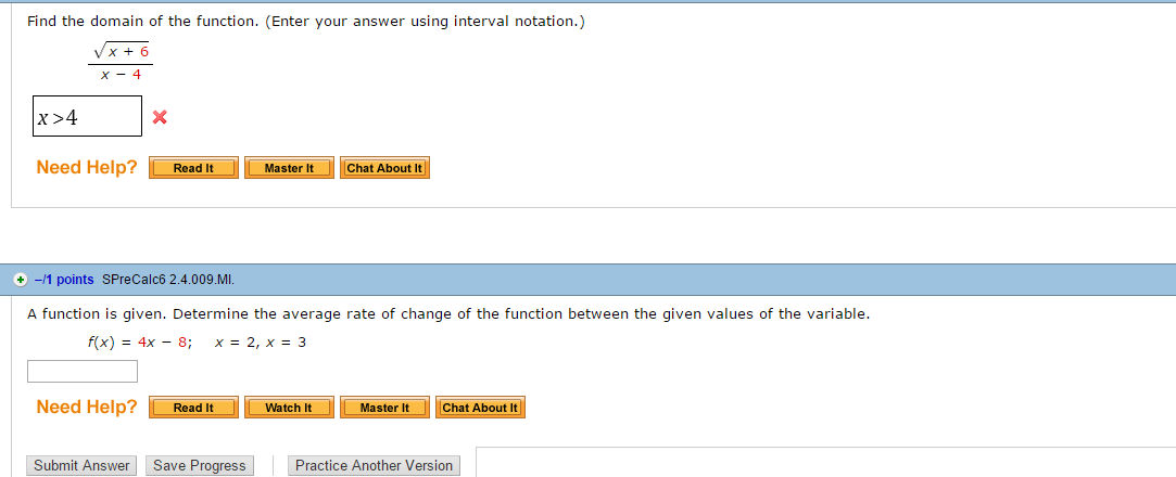 Find the domain of the function. (enter your answer using interval notation.)