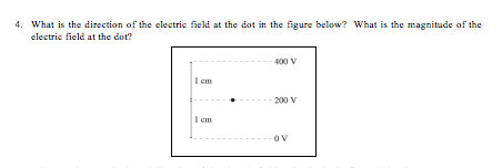 What is the direction of the electric field at the dot in the figure (figure 1)?