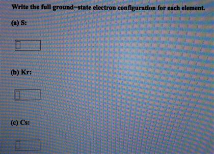 Write the full ground-state electron configuration for each element.